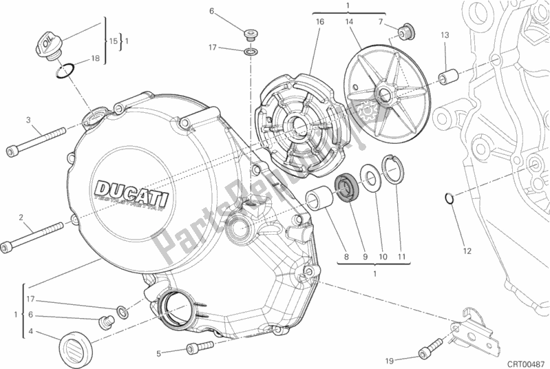 Wszystkie części do Pokrywa Sprz? G? A Ducati Multistrada 1200 S Sport 2012